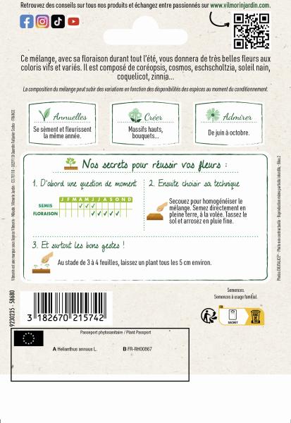 Mélanges de fleurs - Mélange Flamboyant - 10 m² - Mélange de fleurs - MEDIA_PACKAGING_VERSO
